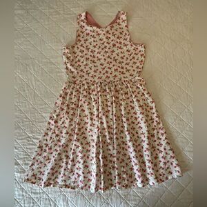 White Red Floral Kids Dress